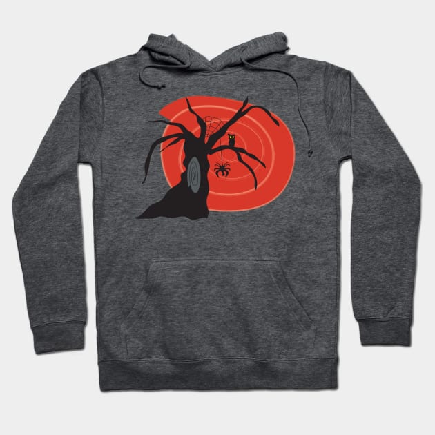 Owl on tree Halloween Art Hoodie by HeartFavoriteDesigns